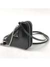 Brushed Leather Chain Mini  Shoulder Bag Black - PRADA - BALAAN 2