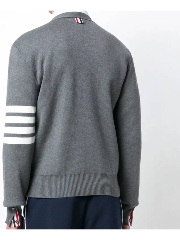 Milano Stitch 4-Bar Cardigan Medium Grey - THOM BROWNE - BALAAN 5