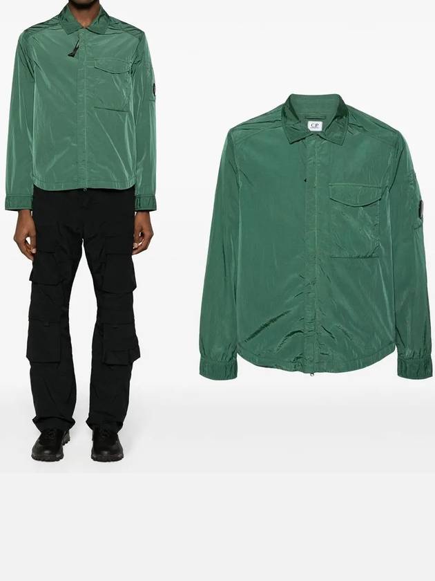 Chrome-R Pocket Over Long Sleeve Shirt Green - CP COMPANY - BALAAN 2