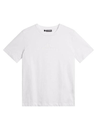 Alpha Logo Print Short Sleeve T-Shirt White - J.LINDEBERG - BALAAN 2