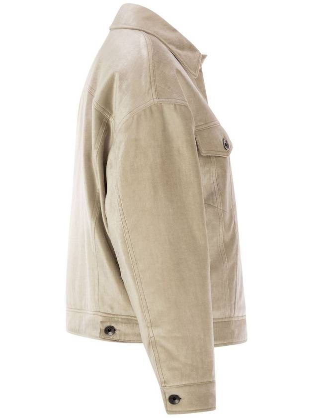 Four-pocket jacket in cotton and viscose velvet Sleek with Thermore® padding and Shiny Tab - BRUNELLO CUCINELLI - BALAAN 3