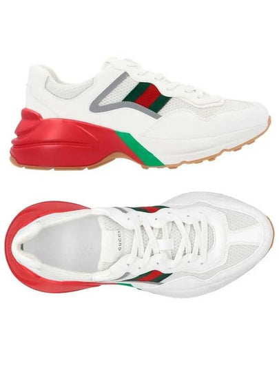 Web Rhyton Oversole Low Top Sneakers White - GUCCI - BALAAN 2