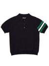 Signature line short sleeve polo knit WOMAN BLACK T22WTN0209 - TRIMERE - BALAAN 2