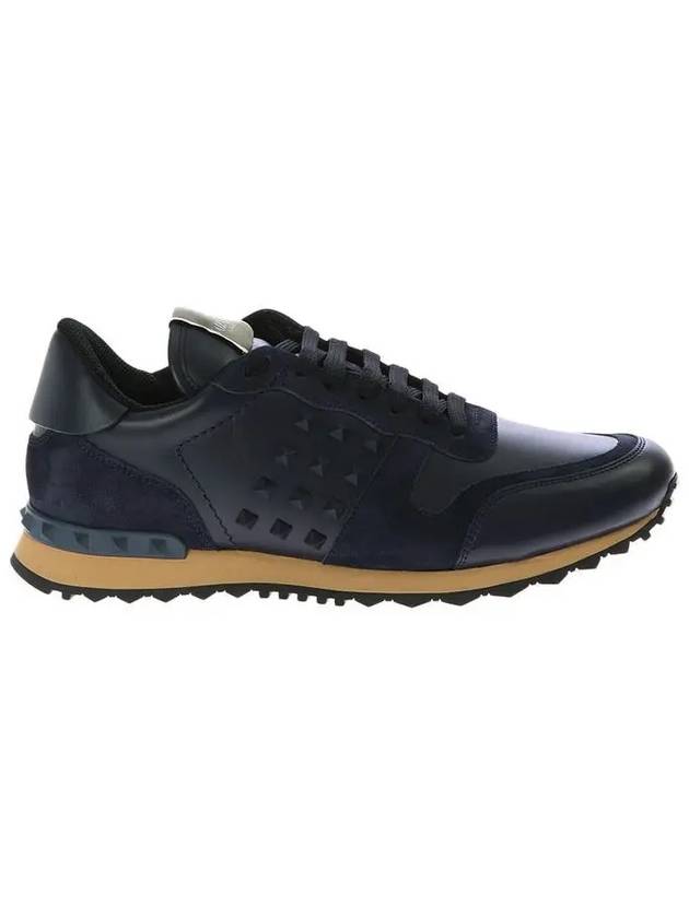 11Th Anniversary Rockstud Low Top Sneakers Navy - VALENTINO - BALAAN 3