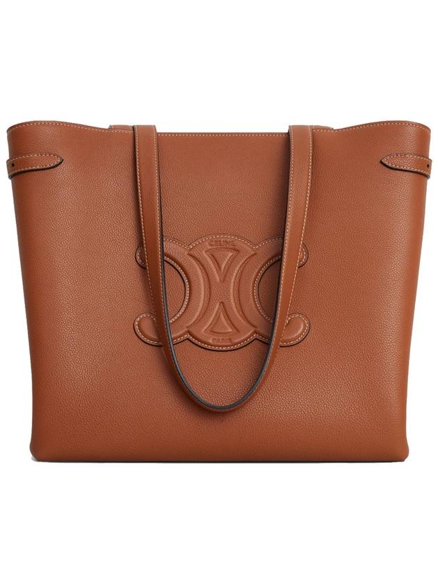 Cabas Anais Cuir Grain Calfskin Tote Bag Brown - CELINE - BALAAN 3