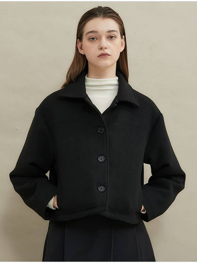 Cozy Wool Short Single Coat Black - MANAVIS7 - BALAAN 2