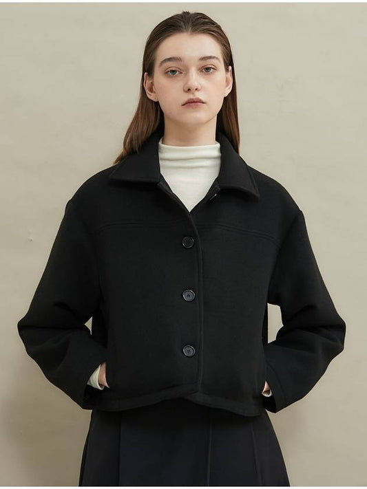 Cozy short wool coat Black - MANAVIS7 - BALAAN 1