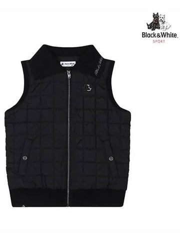 Women s knit collar padded vest 1004LXWP BLACK - BLACK&WHITE - BALAAN 1