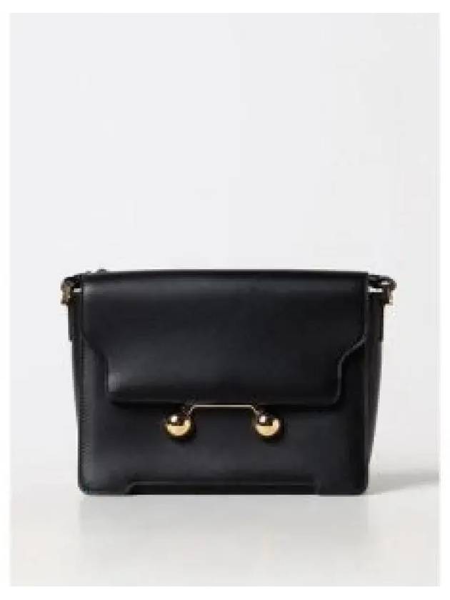 Trunkaroo Medium Leather Shoulder Bag Black - MARNI - BALAAN 2