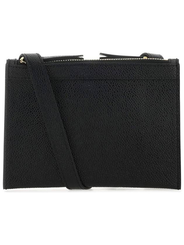 Document Holder Pebble Grain Leather Mini Cross Bag Black - THOM BROWNE - BALAAN 4