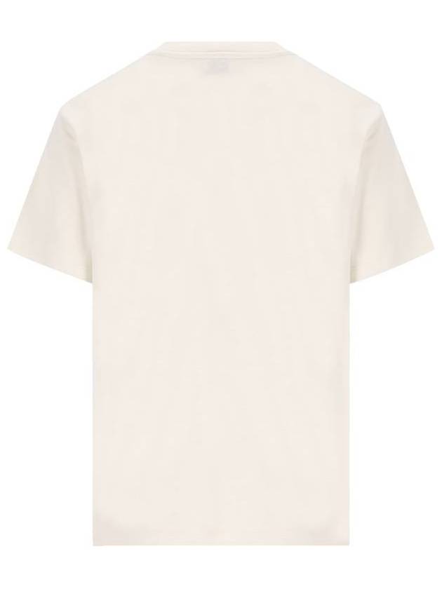 Logo Patch Crew Neck Short Sleeve T-Shirt White - SAINT LAURENT - BALAAN 3