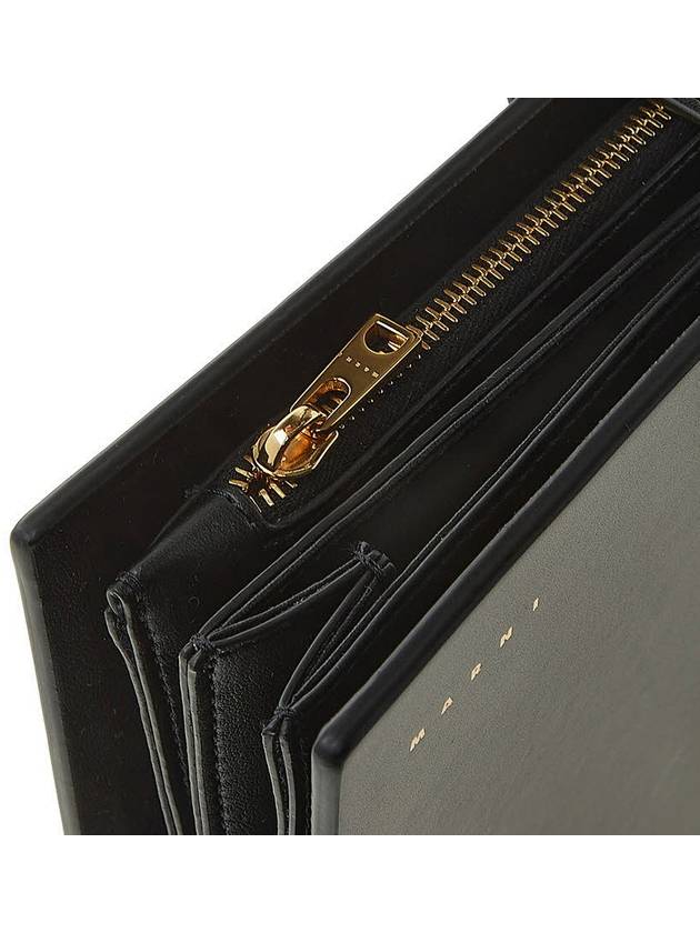 Small Book Logo Detail Leather Clutch Bag Black - MARNI - BALAAN 10