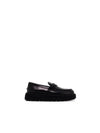 Brushed Chunky Platform Penny Leather Loafer Black - MIU MIU - BALAAN 2