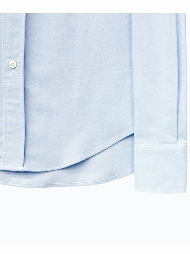 Heart Logo Boxy Fit Button Long Sleeve Shirt Sky Blue - AMI - BALAAN 4