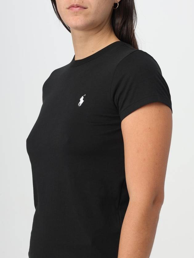 Embroidered Logo Cotton Short Sleeve T-Shirt Black - POLO RALPH LAUREN - BALAAN 4