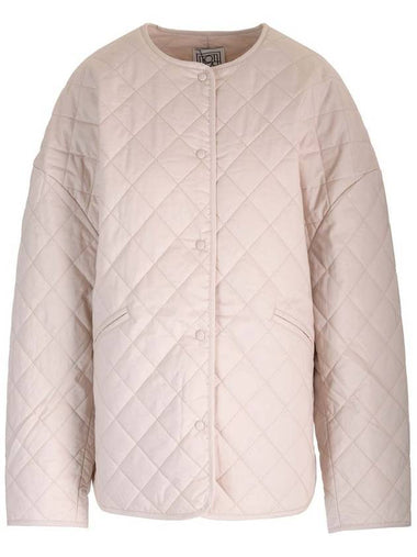 Quilted Crewneck Jacket Ivory - TOTEME - BALAAN 1