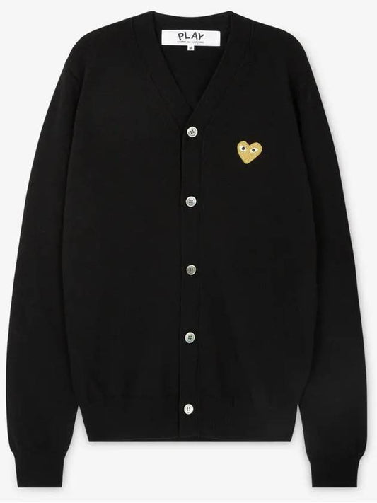 Comme des Garçons Men's Heart Wappen Black Cardigan AZ N050 051 1 - COMME DES GARCONS PLAY - BALAAN 2