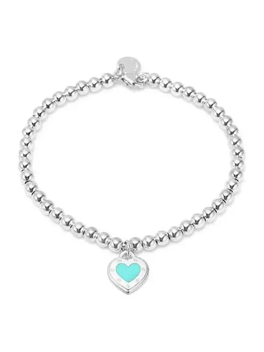 Return to Blue Heart Tag Bead Bracelet Silver - TIFFANY & CO. - BALAAN 1