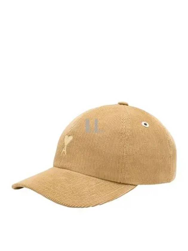 De Coeur Embroidered Corduroy Ball Cap Sand - AMI - BALAAN 2