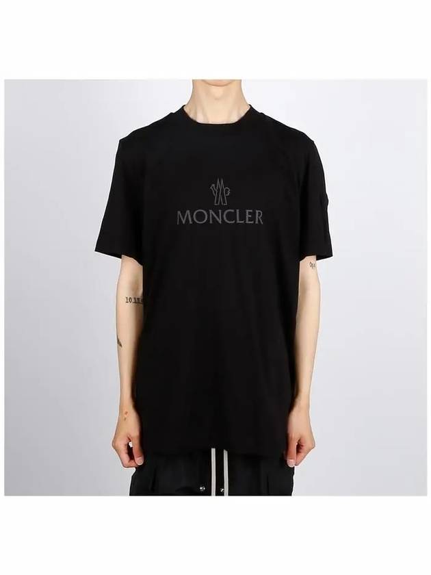 Logo Cotton Short Sleeve T-Shirt Black - MONCLER - BALAAN 3