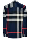 Check Motif Cotton Long Sleeve Shirt Navy - BURBERRY - BALAAN 3