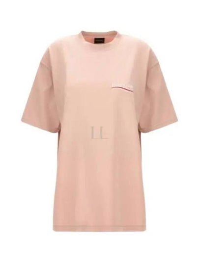 Wave Logo Political Campaign Large Fit Short Sleeve T-Shirt Pink - BALENCIAGA - BALAAN 2