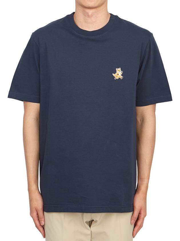 Speedy Fox Patch Comfort Short Sleeve T-Shirt Ink Blue - MAISON KITSUNE - BALAAN 2