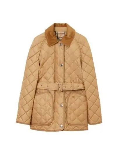 Diamond Quilted Nylon Jacket Beige - BURBERRY - BALAAN 2