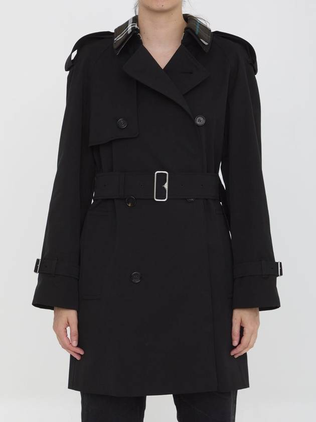 Double Breasted Short Trench Coat Black - BURBERRY - BALAAN 2