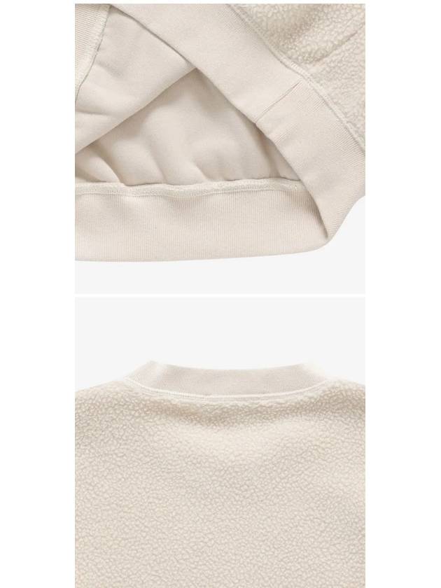 Sherpa Fleece Crew Neck Sweatshirt Cream - SPORTY & RICH - BALAAN 4