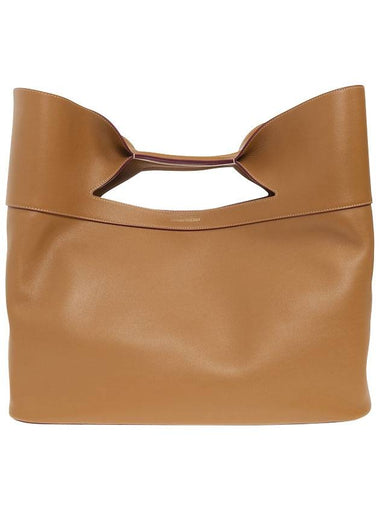 leather bow tote bag brown - ALEXANDER MCQUEEN - BALAAN 1