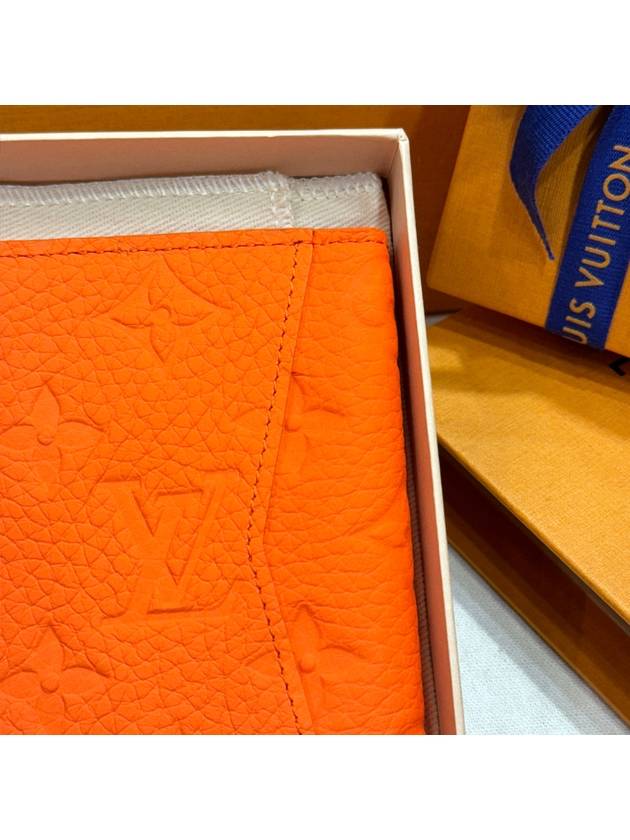 Cowhide Torillon Leather Pocket Card Holder Orange - LOUIS VUITTON - BALAAN 3