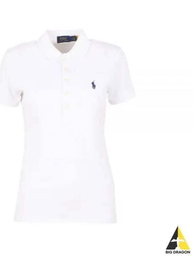 Women's Julie Embroidered Logo Short Sleeve Polo Shirt White - POLO RALPH LAUREN - BALAAN 2