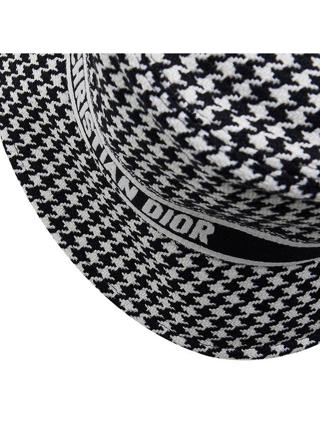 D Bobby Houndstooth Small Brim Embroidery Bucket Hat - DIOR - BALAAN 8