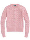 24SS Polo Women's Pony Logo Embroidered Cable Cardigan 211891643004 - RALPH LAUREN - BALAAN 1