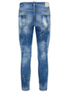 Paint Stretch Cotton Jeans Blue - DSQUARED2 - BALAAN 3