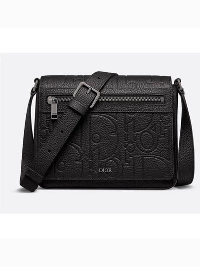 Flap Grained Calfskin Messenger Bag Black - DIOR - BALAAN 2