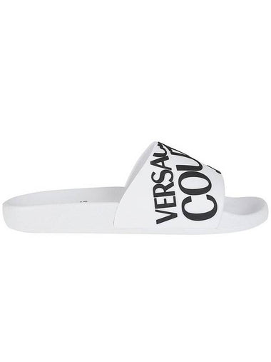 Logo Embossed Slippers White - VERSACE - BALAAN 1