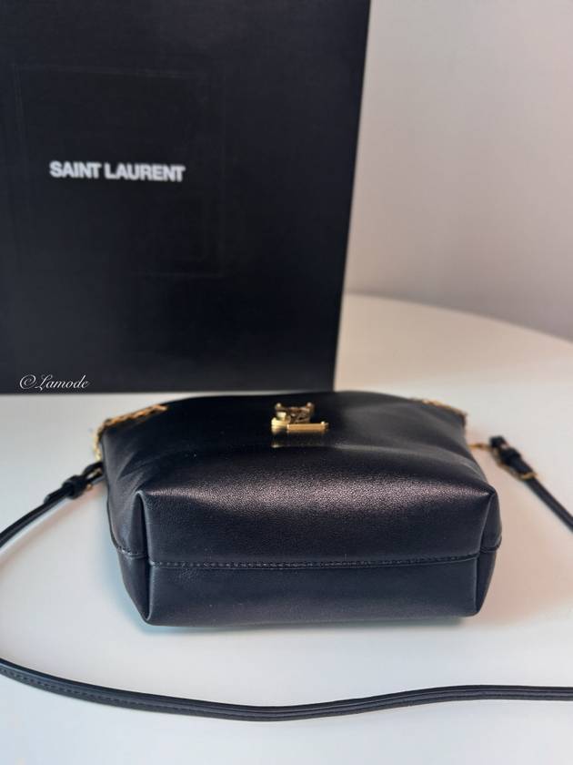 Pochon Lambskin Cross Bag Black - SAINT LAURENT - BALAAN 8