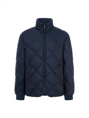 Men s Goose Down Big Diamond Quilted Jacket Navy 271090 - GIORGIO ARMANI - BALAAN 1