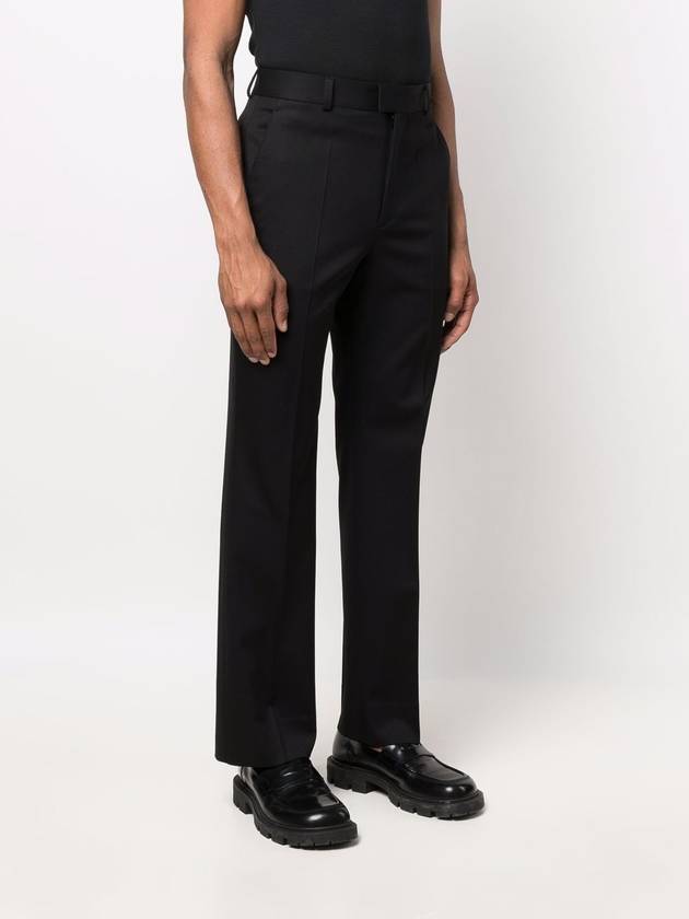 Men's Stretch Wool Blend Straight Pants Black - VALENTINO - BALAAN 4