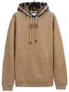 Check Cotton Blend Hoodie Camel Beige - BURBERRY - BALAAN 2