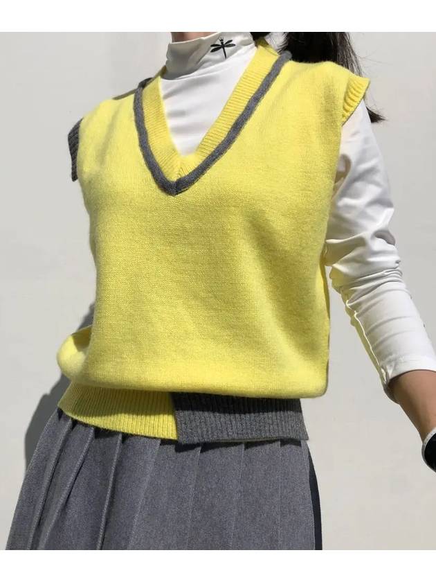 golf vest refreshing lemonade V-neck golf knit best rounding look - LOLOALLOY - BALAAN 1