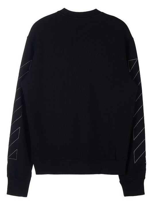 Diag Outline Crew Neck Sweatshirt Black - OFF WHITE - BALAAN 1