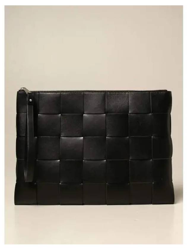 Intrecciato Weaving Strap Clutch Bag Black - BOTTEGA VENETA - BALAAN 2