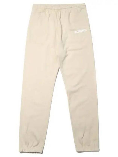 Le Jogging Logo Print Cotton Track Pants Light Beige - JACQUEMUS - BALAAN 2