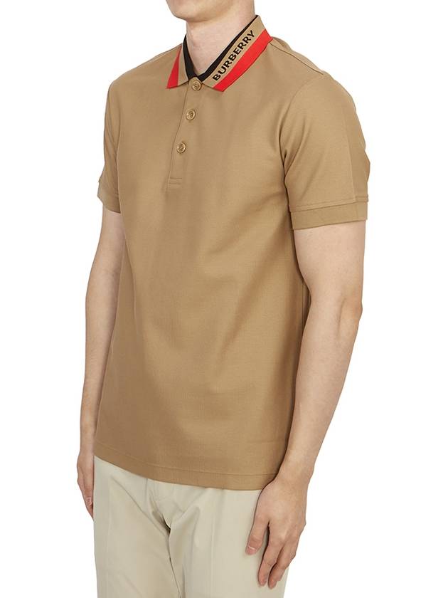 Logo Stripe Short Sleeve Polo Shirt Brown - BURBERRY - BALAAN 3