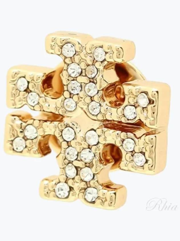 Crystal Logo Stud Earrings Gold - TORY BURCH - BALAAN 2