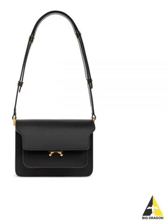 Trunk Saffiano Leather Shoulder Bag Black - MARNI - BALAAN 2