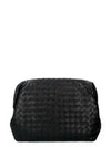 Intrecciato Leather Pouch Bag Black - BOTTEGA VENETA - BALAAN 2